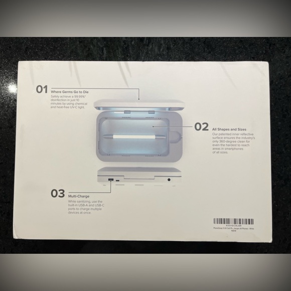 NIB PhoneSoap 3 UV Cell Phone Sanitizer & Dual Universal Cell Phone Charger Box - Picture 3 of 12